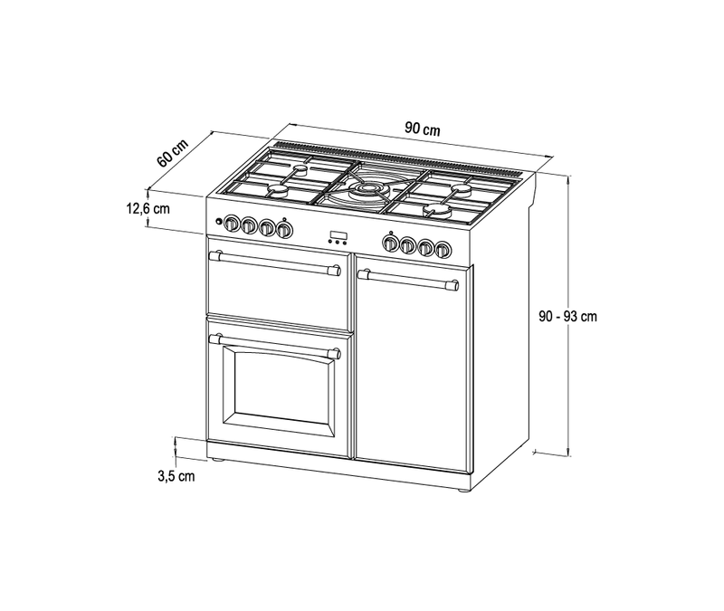Stoves ST RICH S900DF BK 90cm Dual Fuel Range Cooker (Discontinued)