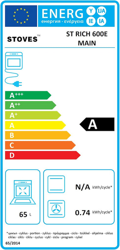 Stoves ST RICH 600E BLK 60cm Electric Cooker