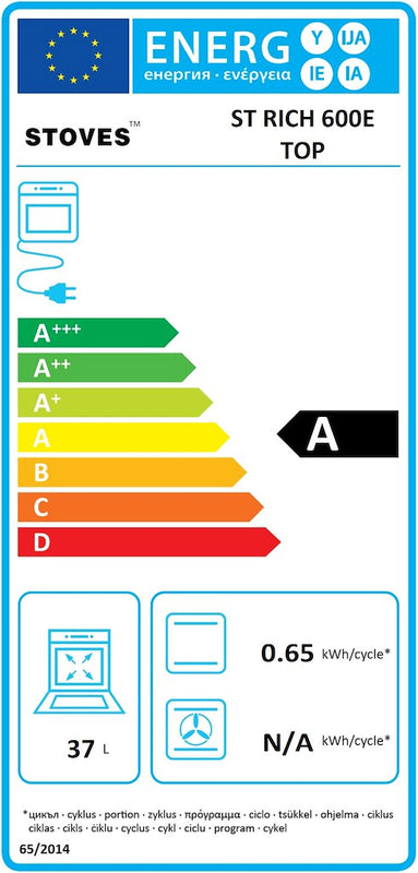 Stoves ST RICH 600E BLK 60cm Electric Cooker