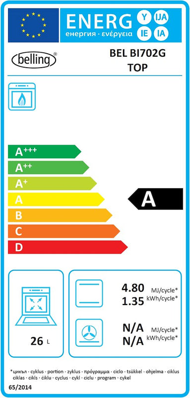 Belling BEL BI702G Sta Built Under Gas Double Oven (Discontinued)