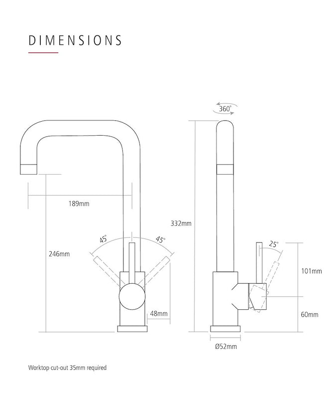 Caple ASPQ2/CH Aspen Quad Single Lever tap