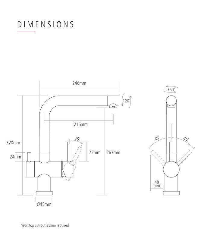 Caple ATMPUR/CH Atmore Puriti Monobloc tap
