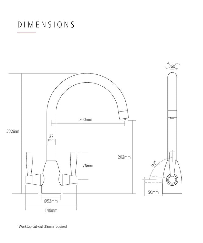 Caple AVE2/BS Caple AVE2/BS Dual Control Tap