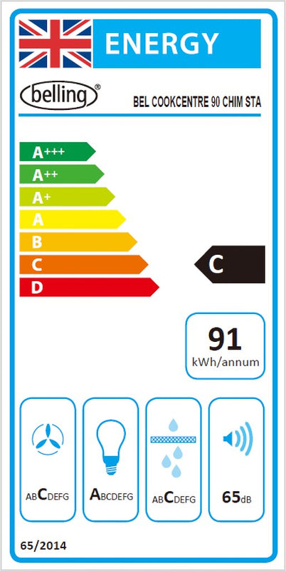 Belling BEL COOKCENTRE 90 CHIM STA 90cm Hood (Discontinued)