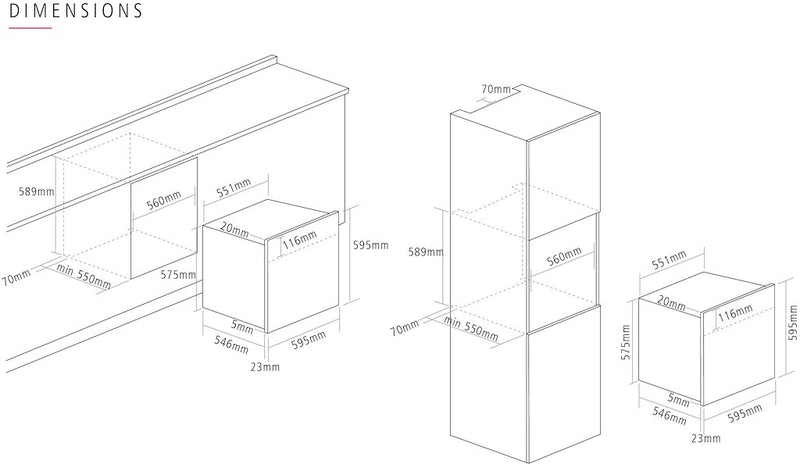 Caple C2234BK Built In Single Oven