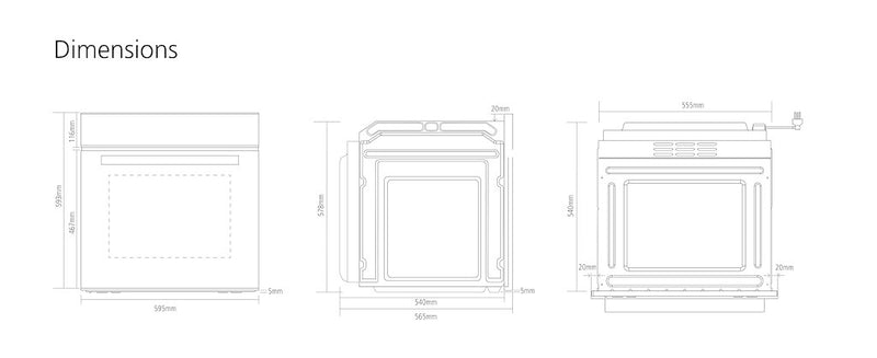 Caple C2402 Electric Pyrolytic Single Oven (Discontinued)