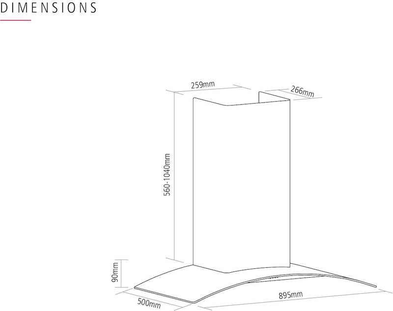Caple CGC911BK Chimney Hood