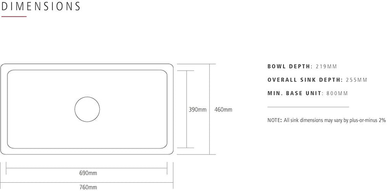 Caple CPBS760 Belfast 760 Sit-on W760mm