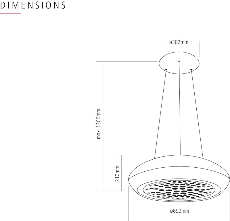 Caple CR700WH Ceramica Island Hood