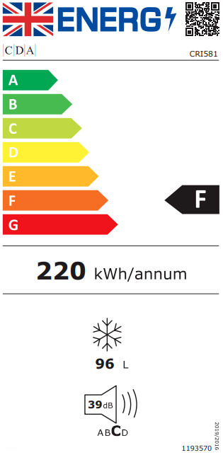 CDA CRI581 Integrated Undercounter Freezer