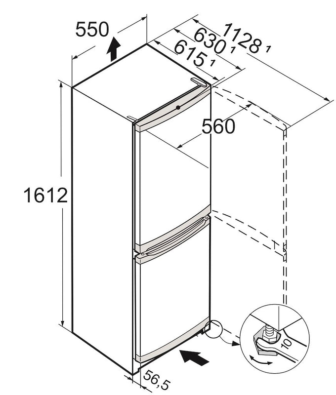 Liebherr CUel2831 55cm Wide Fridge Freezer Stainless Steel Frost Free (Discontinued)