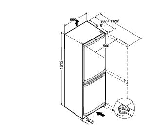 Liebherr CUkw2831 55cm Wide Kiwi Green Fridge Freezer (Discontinued)