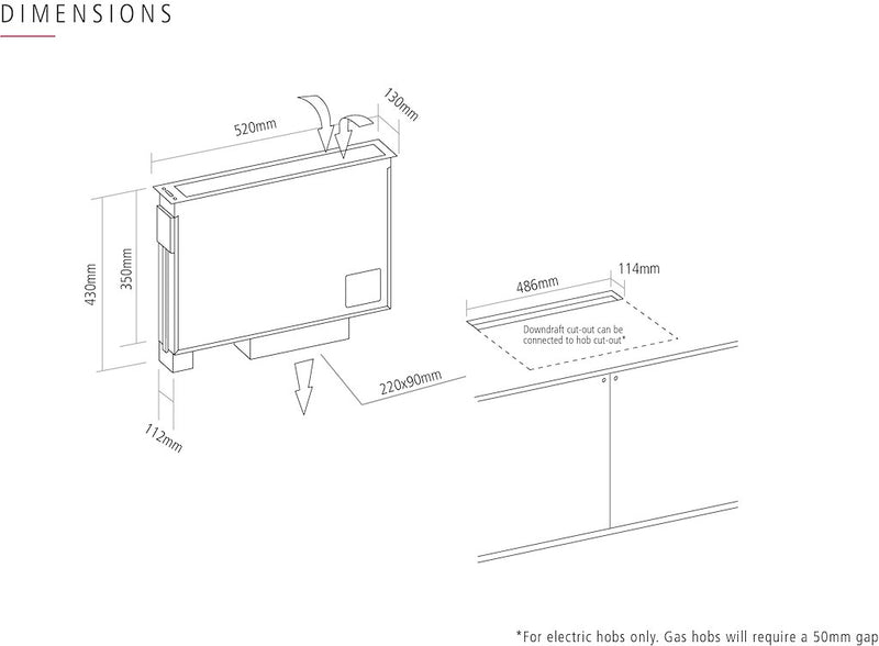 Caple DD522BK Downdraft Hood