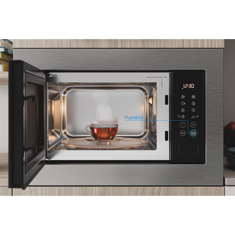 Indesit MWI125GX Built-In Microwave - Stainless Steel