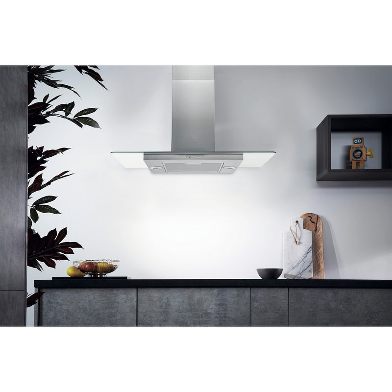 Hotpoint UIF 9.3F LB X 60cm Chimney Island Cooker Hood - Stainless Steel
