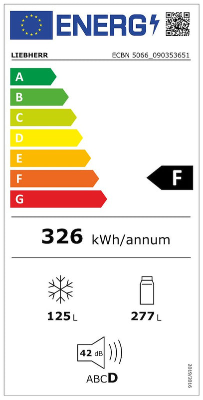 Liebherr ECBN5066-617 382L Integrated American Fridge Freezer with left hand hinge (Discontinued)