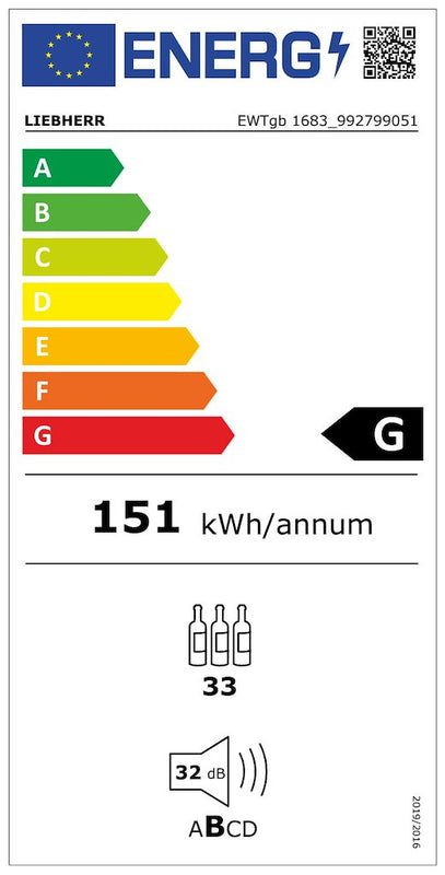 Liebherr EWTgb1683 33 Bottle 2-Zone Built-In Wine Cabinet