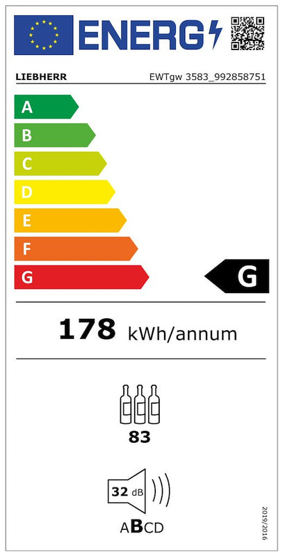 Liebherr EWTgw3583 83 Bottle 2-Zone Built-In Wine Cabinet (Discontinued)