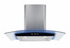 CDA EKP70SS 70cm Curved Glass Extractor with Edge Lighting Thumbnail
