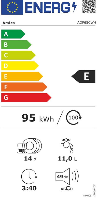 Amica ADF650WH 60cm Freestanding Dishwasher (Discontinued)