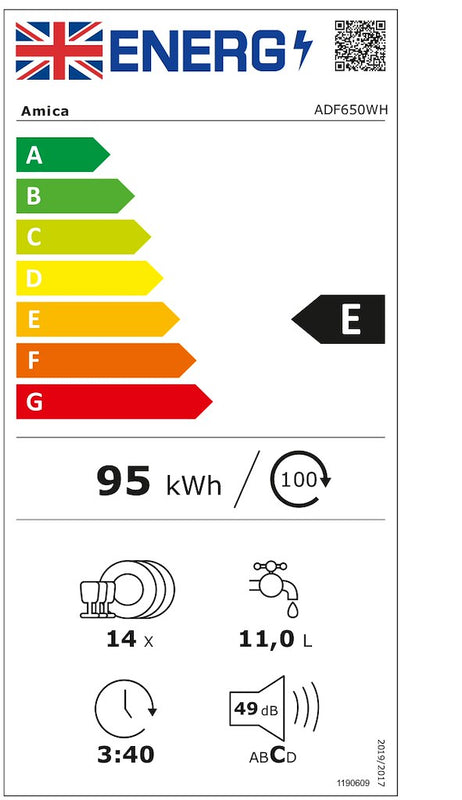 Amica ADF650WH 60cm Freestanding Dishwasher (Discontinued)