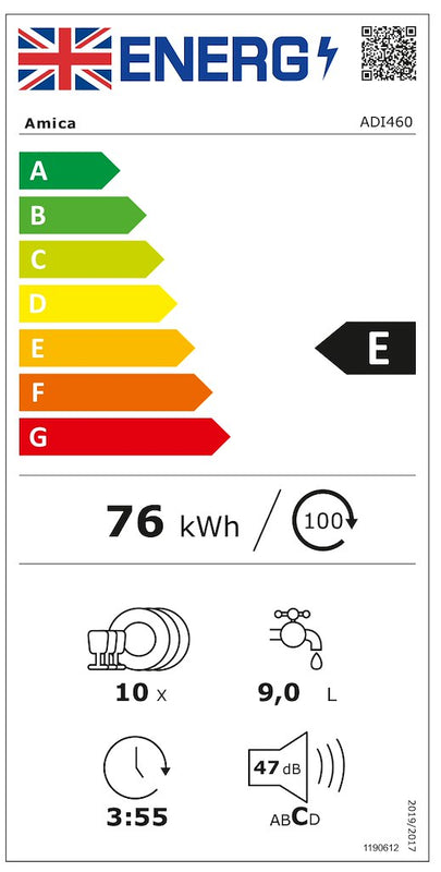 Amica ADI460 45cm Integrated Dishwasher (Discontinued)