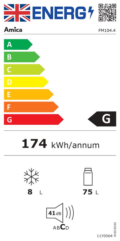 Amica FM104.4 48cm Freestanding Fridge - Freezer (Discontinued)