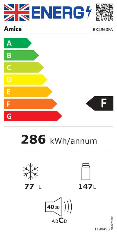 Amica BK296.3FA 54cm Integrated Fridge Freezer with No-Frost (Discontinued)