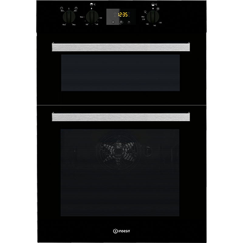 Indesit Aria IDD 6340 BL Electric Double Built-in Oven in Black (Discontinued)