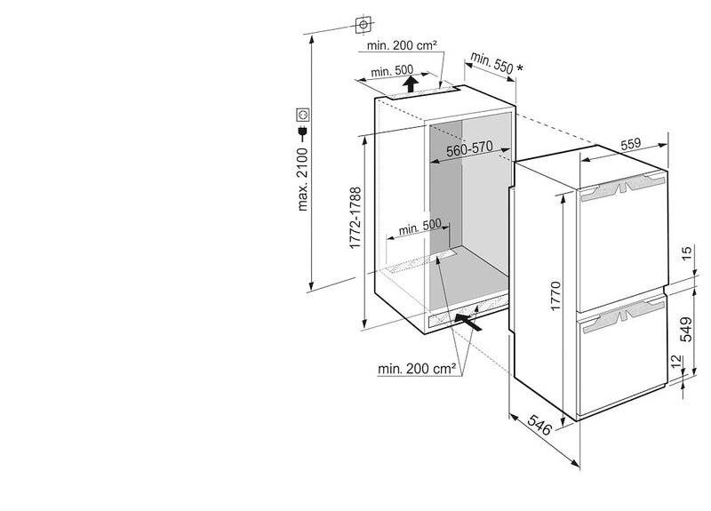 Liebherr ICBd5122 Integrated Fridge Freezer with BioFresh and SmartFrost (Discontinued)