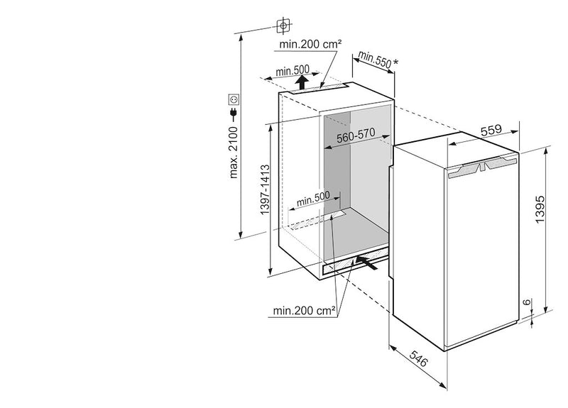 Liebherr IRe4521 Fully Integrated Fridge with Ice Box (Discontinued)