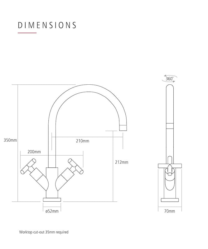 Caple KON3/CH Kontro Monobloc tap Chrome tap