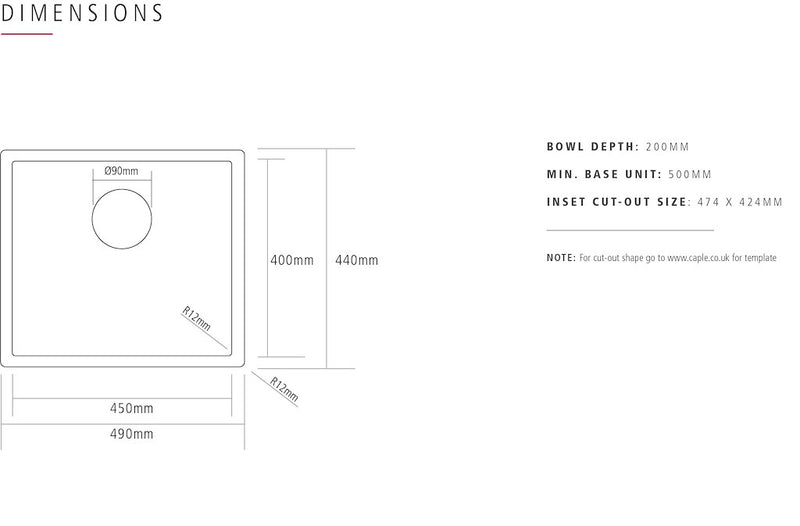 Caple MODE045 Undermount Sink