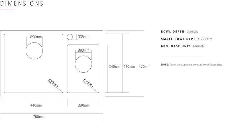 Caple MODE175/GD Caple MODE175/GD Stainless steel sink
