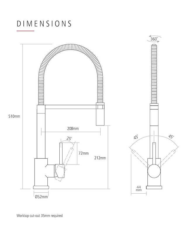 Caple NAV/CH Navitas tap Pull-out spray