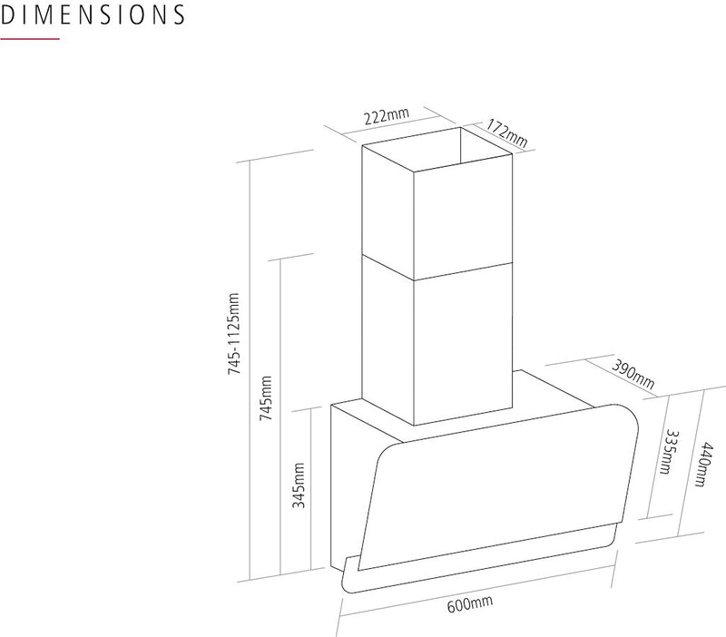 Caple OM600 Chimney Hood