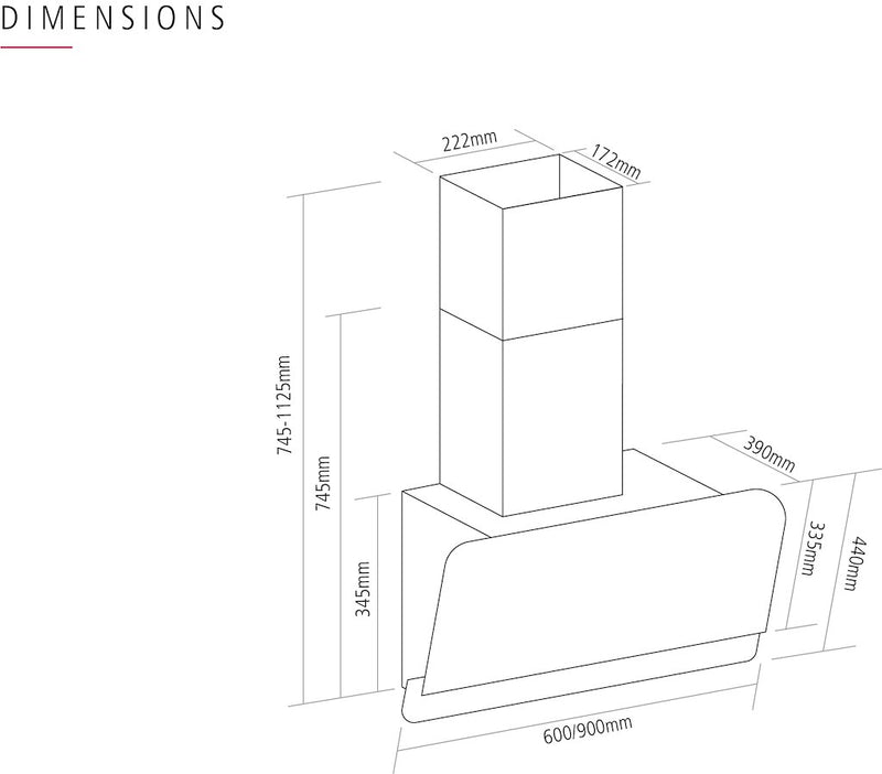 Caple OM900 Chimney Hood