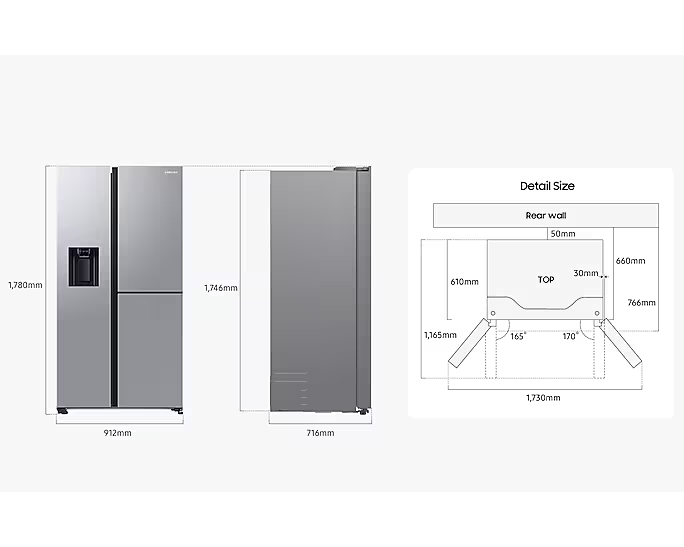 Samsung RH68B8830B1/EU RS8000 American Fridge Freezer with FoodShowcase (Discontinued)