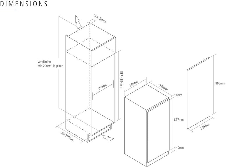Caple RIL892 Integrated In-Column Larder Fridge (Discontinued)
