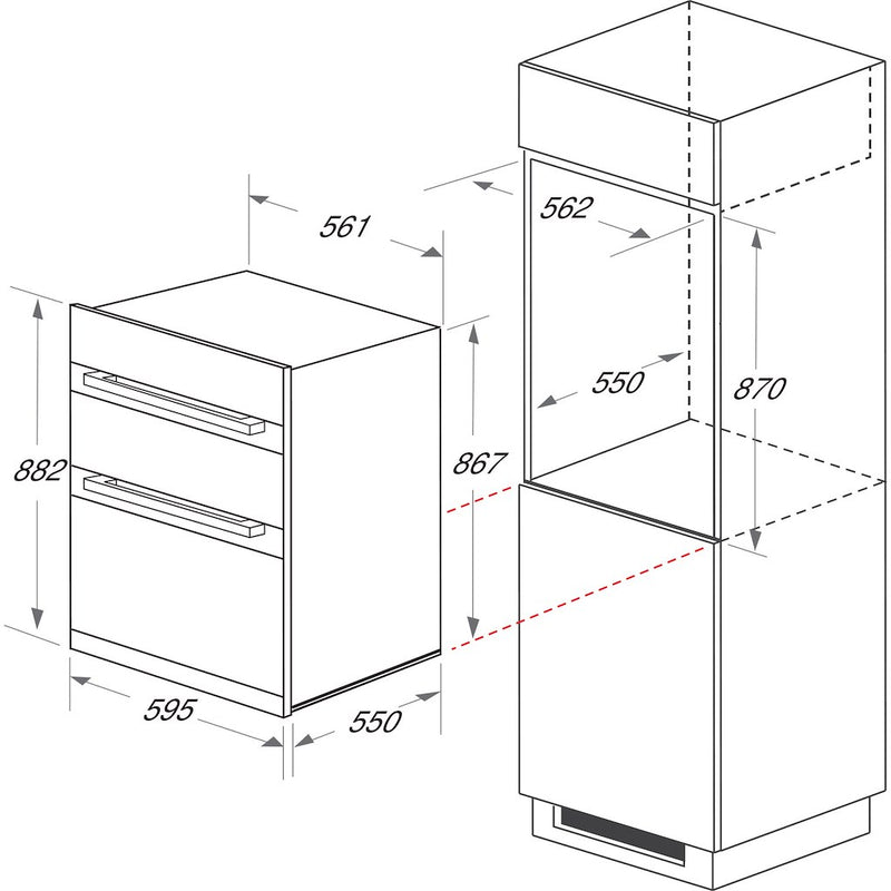 Indesit Aria IDD 6340 BL Electric Double Built-in Oven in Black (Discontinued)