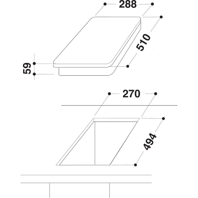 Indesit DP 2E IX Hob - Stainless Steel (Discontinued)