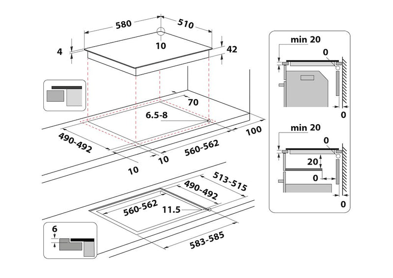 Hotpoint HR 612 CH Hob - Black
