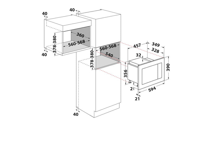 Hotpoint MF20G IX H Built-in Microwave Oven and Grill - Inox (Discontinued)