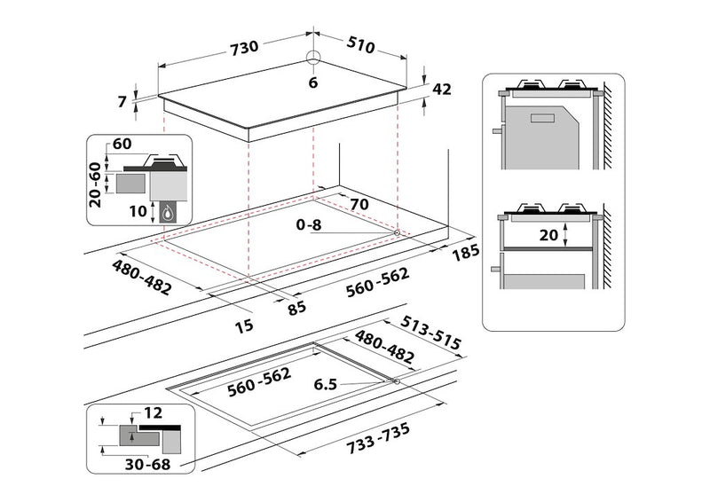 Hotpoint HGS 72S BK Hob - Black
