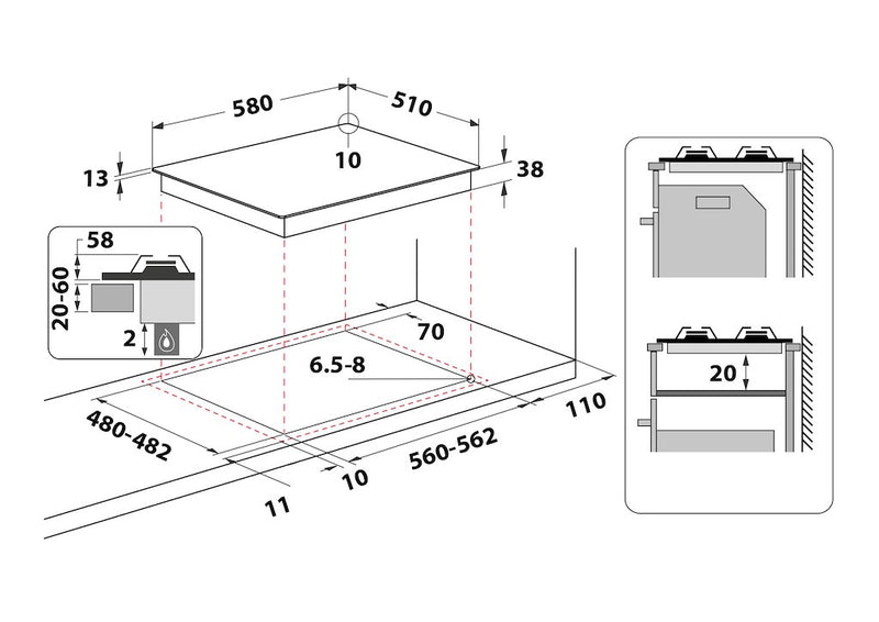 Hotpoint PPH 60G DF IX UK Hob - Silver