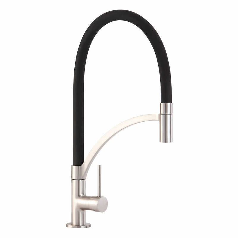 CDA TV14BL Single Lever Tap with Black Pull-Out Spout