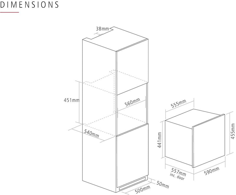 Caple WC6411 In-Column Single Zone Wine Cabinet (Discontinued)