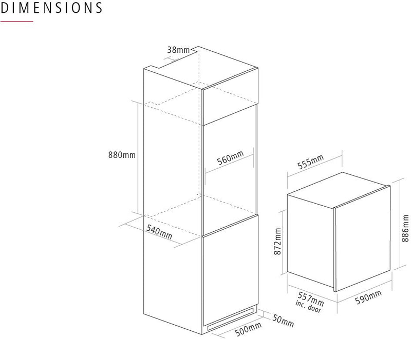 Caple WC6521 In-Column Dual Zone Wine Cabinet
