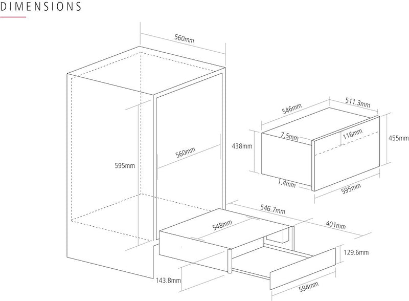 Caple WD140CLBK Warming Drawer