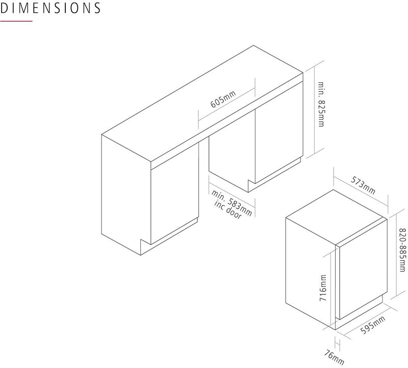 Caple WI6235 Undercounter Dual Zone Wine Cabinet (Discontinued)